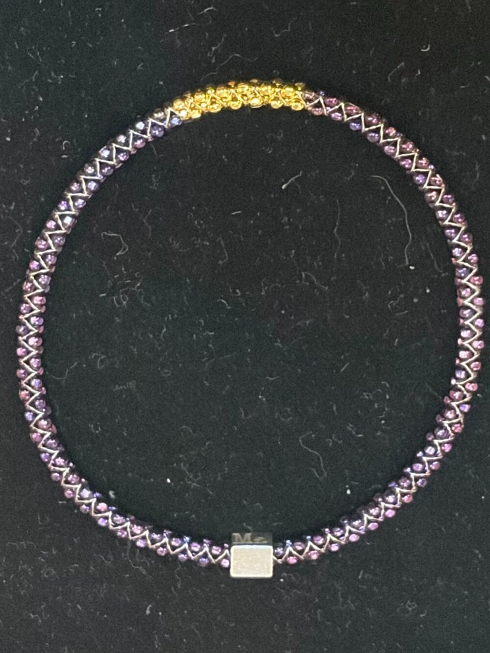 Mignon Faget Halo Bangle, Faceted, Purple and Gold, Size M